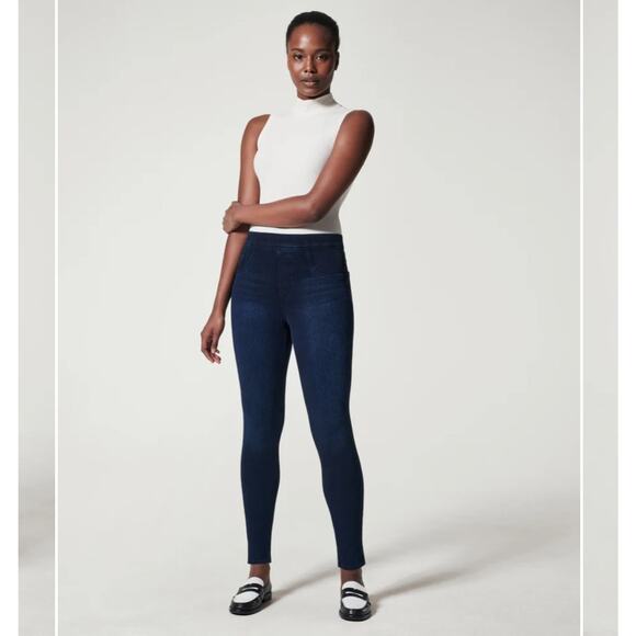 Spanx Jeans M Jean-Ish Ankle Jegging Pant Pull-On Twilight Rise Denim Legging - Picture 1 of 16